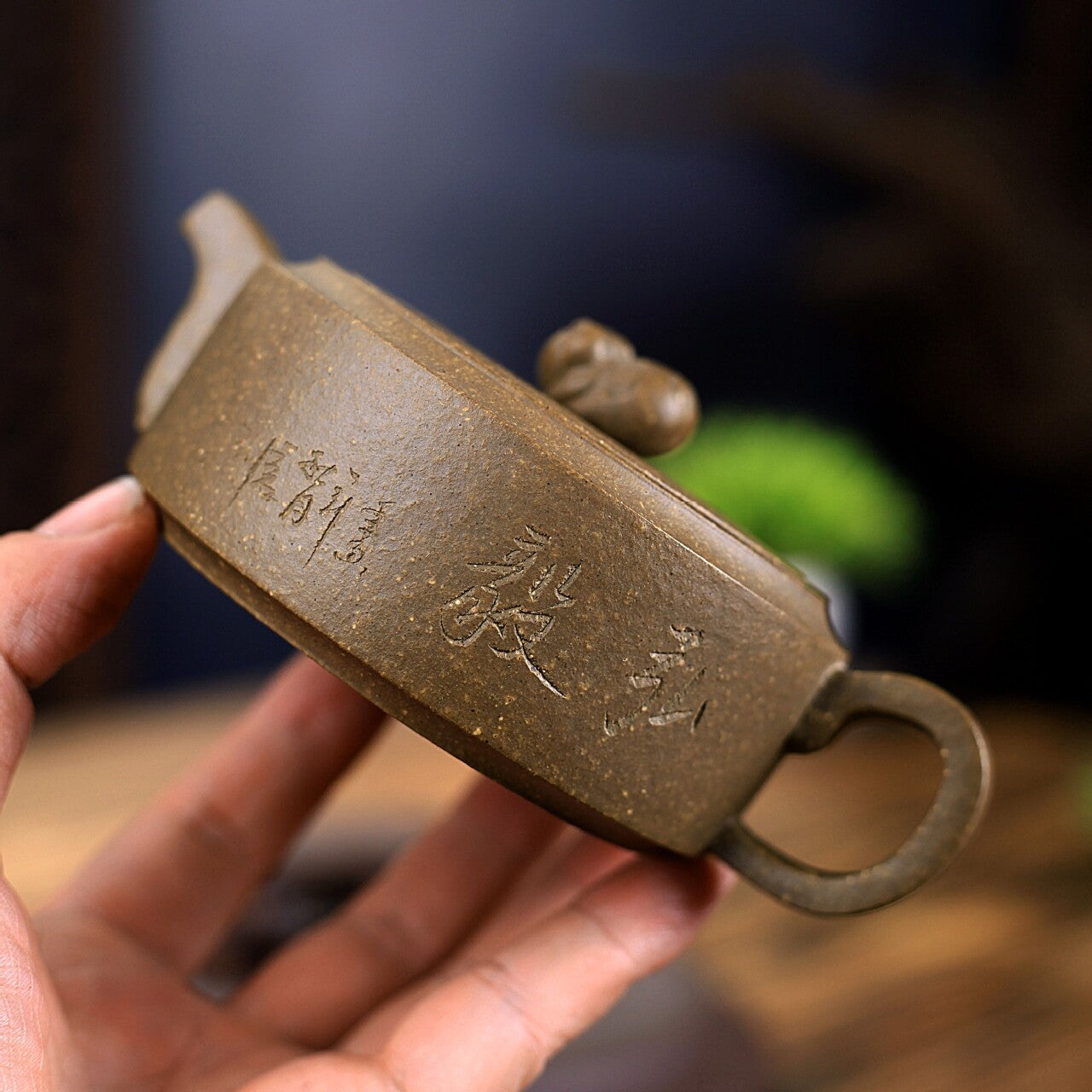 Real Yixing Zisha Tea Pot Marked 13 Infuser Holes Chinese Character Carved Pig