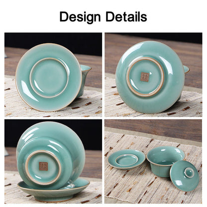 Longquan Celadon Teabowl,jade Green Porcelain Teabowl 4 Optional Colors 龙泉弟窑青瓷茶碗