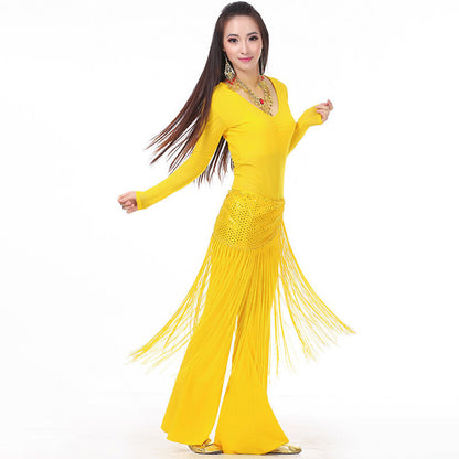 Belly Dance Costume 3 Piece(Top+Waist Towel+Pants) Belly Dancing Clothes