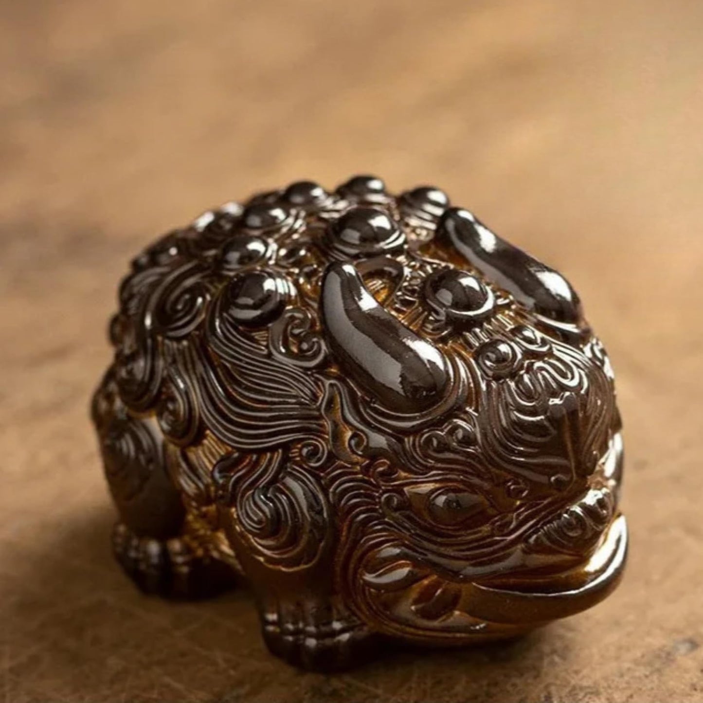 Color Changing Resin Tea Pet Pixiu Figurine 6cm Animal Sculpture Kung Fu Tea Set