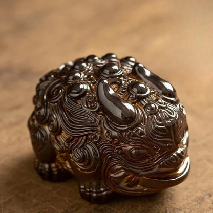 Color Changing Resin Tea Pet Pixiu Figurine 6cm Animal Sculpture Kung Fu Tea Set