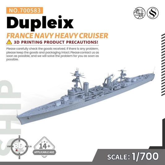SSMODEL SSC700583 1/700 Military Model Kit France Navy Heavy cruiser Dupleix