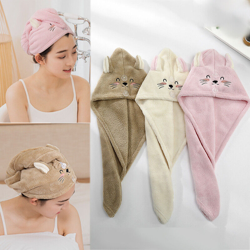Dry Hair Cap Coral Velvet Hair Cap Quick Dry Drying Bath Shower Hat ⊰