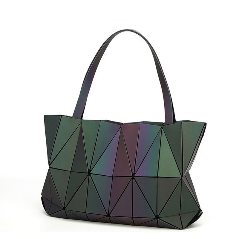 Color Changing Handbags Night Luminous Rhombus Geometric Bag Shoulder Purse 1 PC