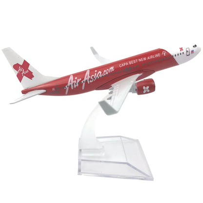 Diecast Alloy 1/400 Scale Red Air Asia Airlines B737 Airplane Model Gifts Decor