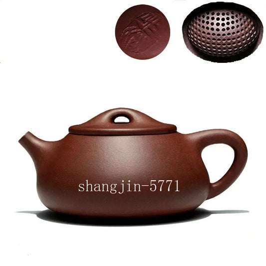 Chinese Tea Ceremony Zisha Stone Scoop Pot Yixing Purply Clay Teapot Handmade