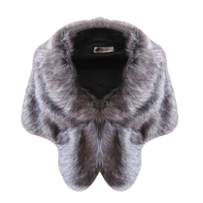 Elegant High-grade Bridal Wedding Luxury Fur Long Shawl Stole Wrap Shrug Scarf