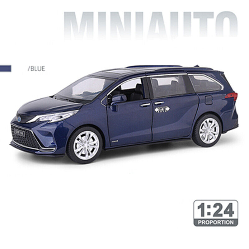 1:24 Toyota Sienna MPV Alloy Model Car Diecast Vehicle Sound Light Kids Gift Toy
