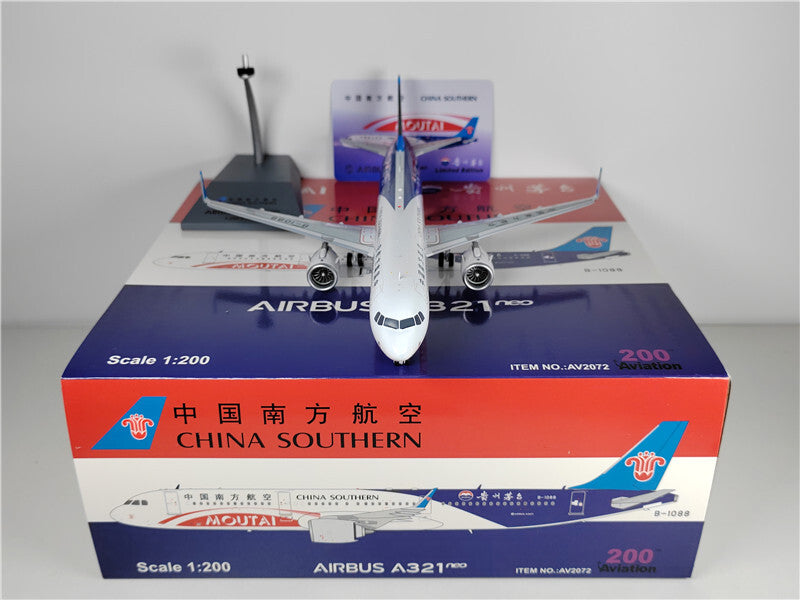 1:200 Aviation CHINA SOUTHERN AIRBUS A321NEO Passenger Airplane Diecast Model