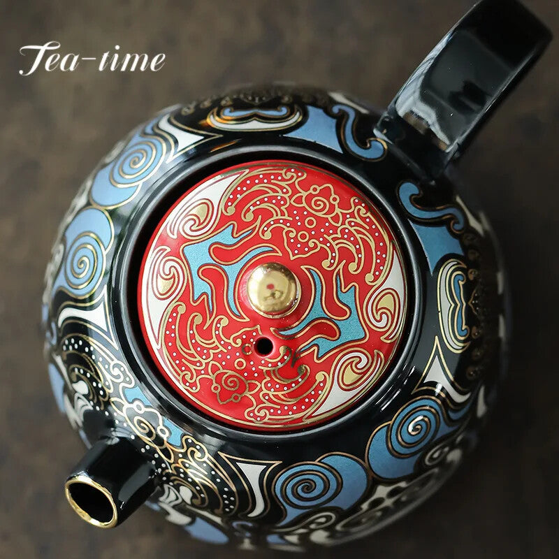 130ml Chinese Gluttonous Gold Silver Ceramic Teapot Creative Small Tea Pot