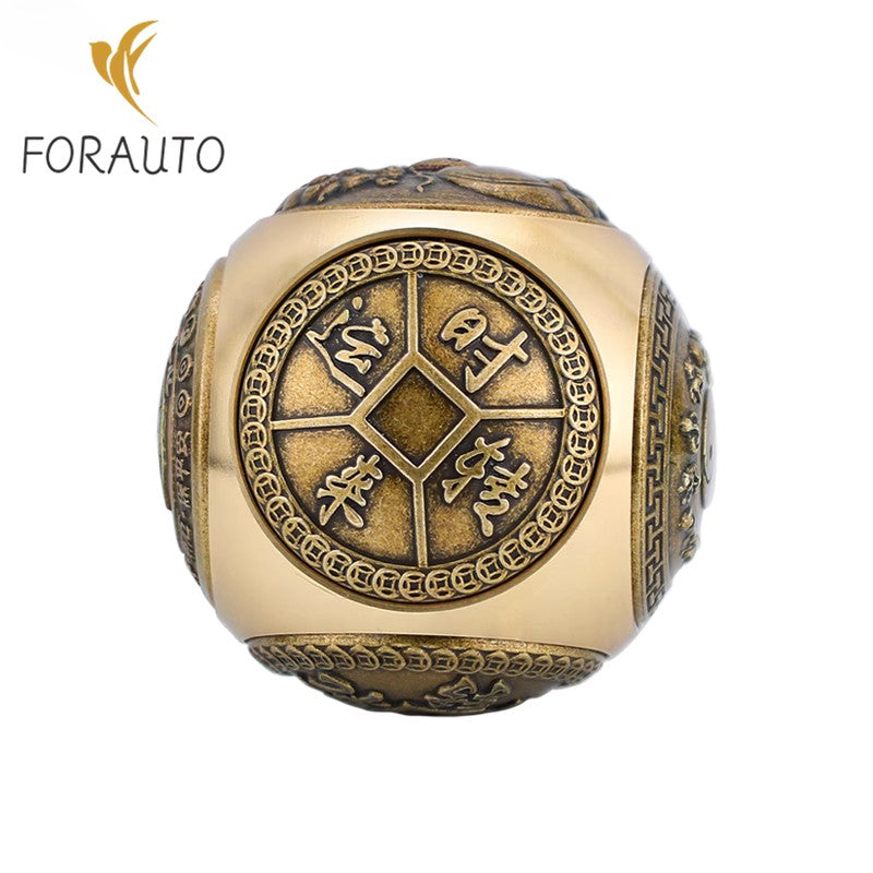 Brass spherical magic cube six-sided rotating decorative handheld statue -