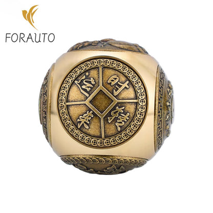 Brass spherical magic cube six-sided rotating decorative handheld statue -
