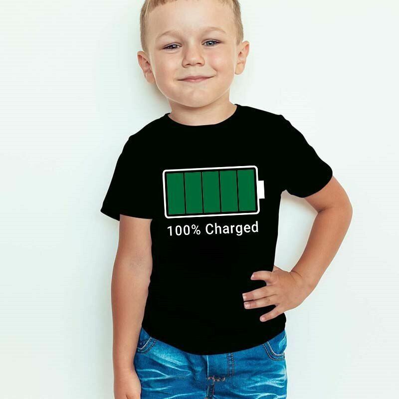 Family Matching T-Shirts Mommy Low Battery Charged Father Kids Baby Bodysuit Son