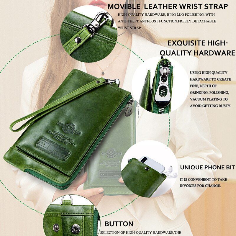 Leather Fashion Long Wallet Women Card Holder Zipper Coin Purse Clutch Bag 1 PC