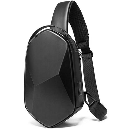 Men's Sling Backpack Oxford cloth Waterproof Crossbody Bag USB Port OutdoorSport