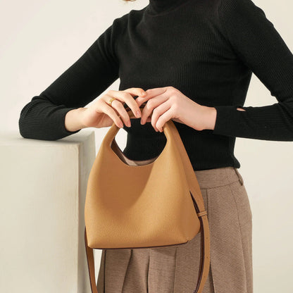 Women Bucket Bag Cowhide Bag High Grade Ladies Handbag New Winter