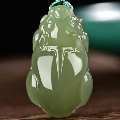 Natural Hetian Jade Pi Xiu Pendant Necklace Unisex Jade Amulet Couples Jewelry