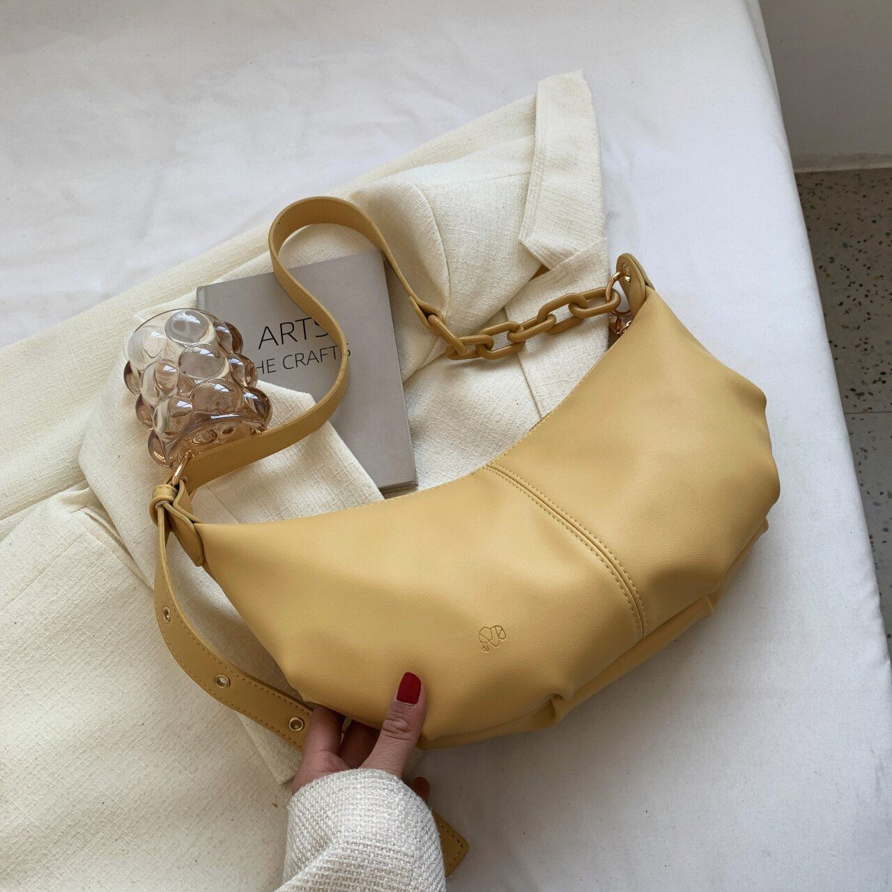 Soft Synthetic Leather Handbag Vintage Crossbody Bag Shoulder Purse 35*17*6 CM