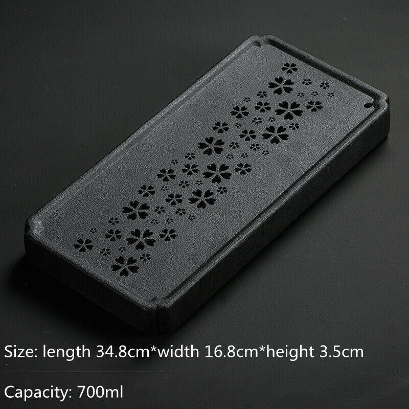 Black Ceramic Tea tray Kungfu Gongfu Tea Tray Serving Table Plate water storage