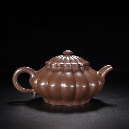 Chinese Yixing Zisha Clay Handmade Exquisite Teapot （筋纹 底款：施小马）