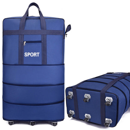 Large Capacity Foldable Luggage Trolley Bags Oxford Expendable Wheel Travel Bags
