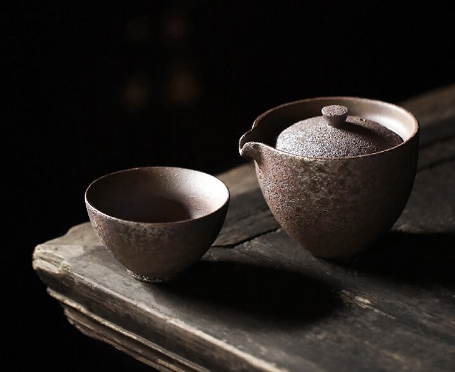 Vintage Portable Ceramic Gaiwan Travel Office Teapot Tea Cup Loose Leaf Tea Set