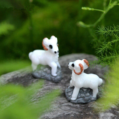 Mini 5pcs with Bottom White Goat Supplies Landscape Deco Creative Handicrafts