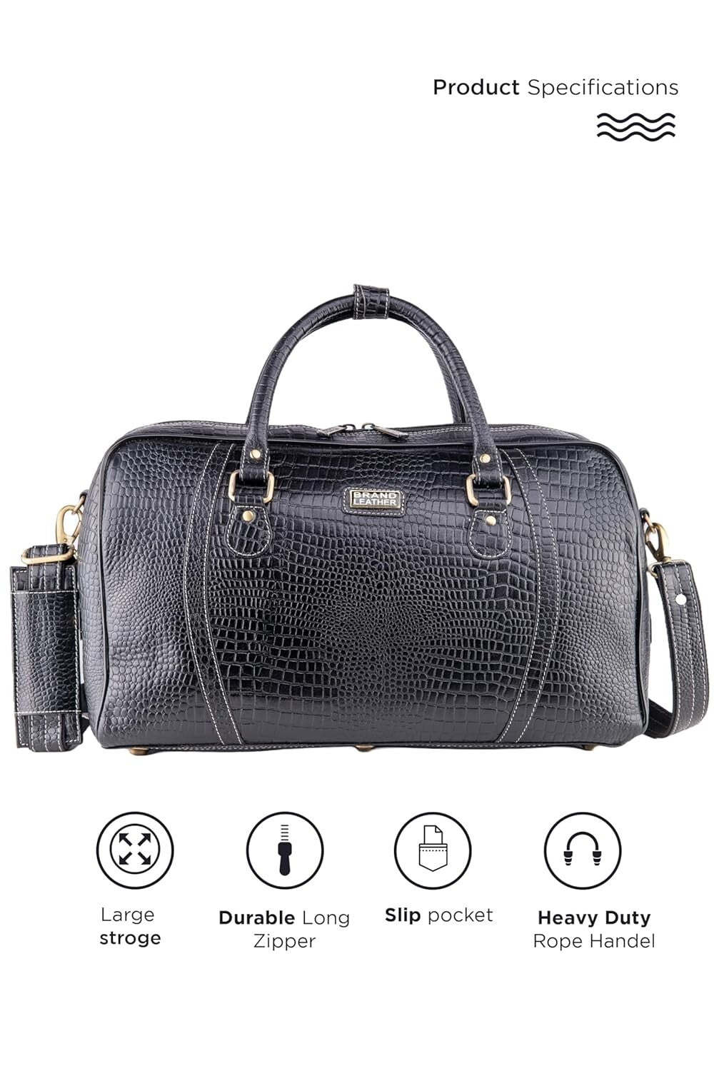 Genuine Leather Travel Duffel Bag Weekend Luggage Leather Duffle Bag