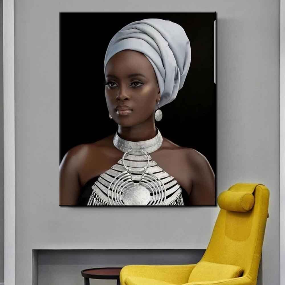 African Black Woman Canvas Painting Canvas Wall Art Home Decor Prints Art Poster