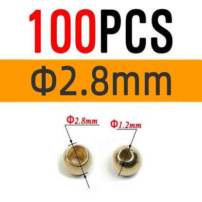 Brass Beads Head 100/500/1000 PCS Fly Tying Nymph Streamer Bugs Hook 2.4mm 2.8mm