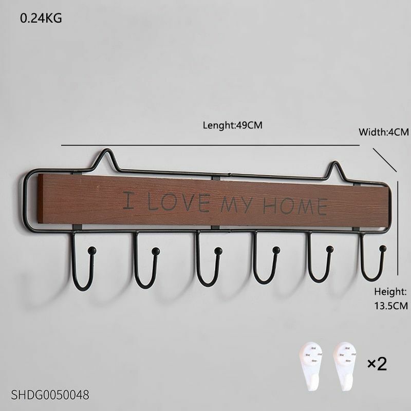 Key Holder Hanger Wall Hanging Wood Wall Organizer Rectangle House Shape Rack