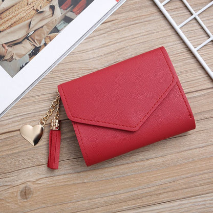 Fringed Wallet Synthetic Leather Three Fold Purse Card Purse Change Bags Pouches