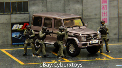 1:43 Hong Kong Police SDU MP5 Team Figure 4pcs for Diorama Car Model