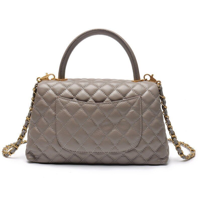 Cowhide Pebbled Bag Fashion Embroidery Thread Versatile Leather Chain Crossbody