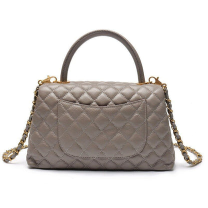 Cowhide Pebbled Bag Fashion Embroidery Thread Versatile Leather Chain Crossbody