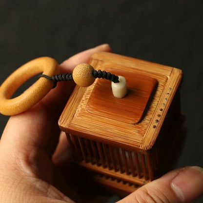 Handmade Bamboo Cricket Cage Square Singing Insect Keeper Chinese Folk Craft