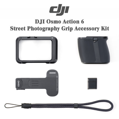 Osmo Action 6 Street Grip Kit–Hand Grip,Shutter Button,Utility Frame,Wrist Strap