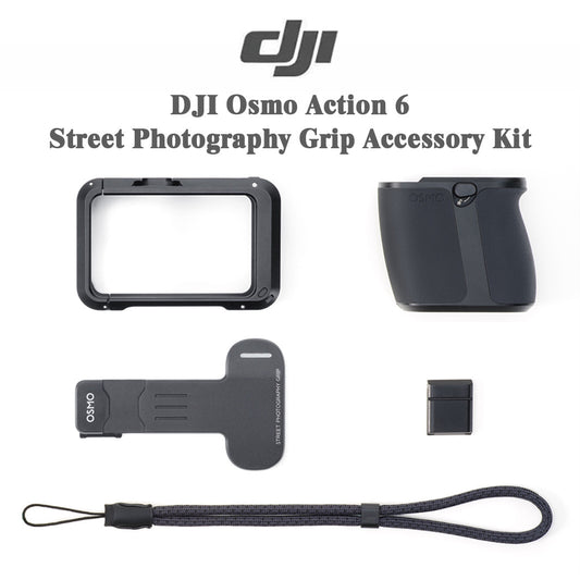 Osmo Action 6 Street Grip Kit–Hand Grip,Shutter Button,Utility Frame,Wrist Strap