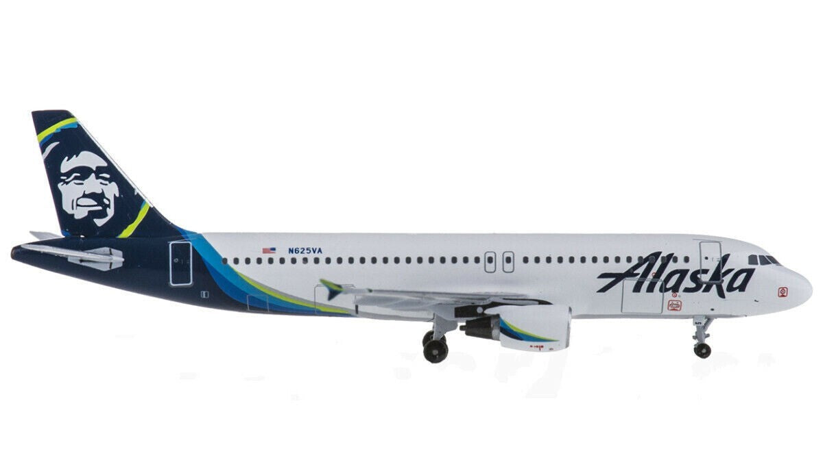 1:400 AeroClassics Alaska Airbus A320 Passenger Airplane Diecast Aircraft Model