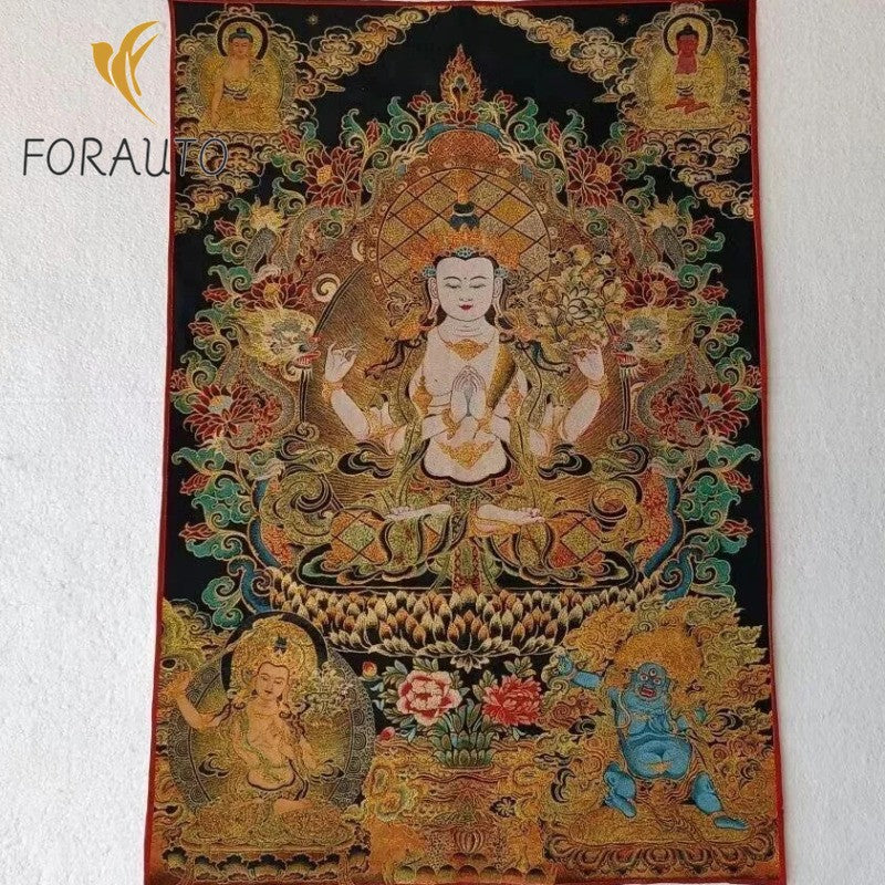 36-Inch Exquisite Tibetan Thangka Wall Hanging Tapesty Collection Exquisite Art Works -