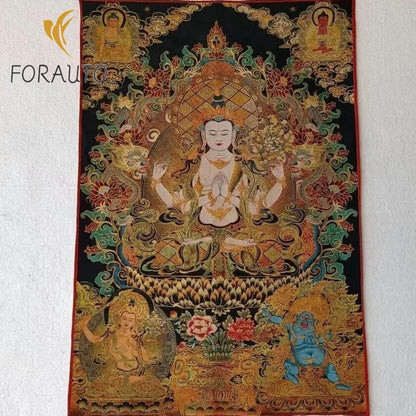 36-Inch Exquisite Tibetan Thangka Wall Hanging Tapesty Collection Exquisite Art Works -