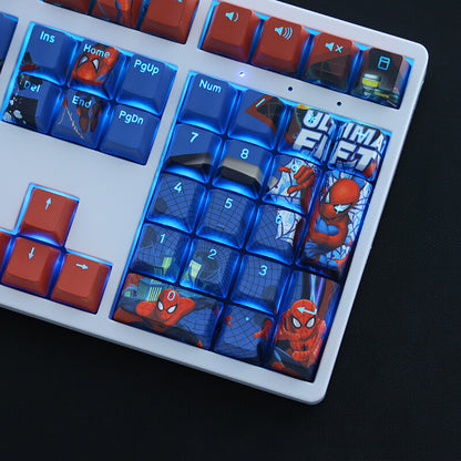 NEW Spiderman 108 PBT Translucent Keycaps OEM Height F/Mechanical Keyboard