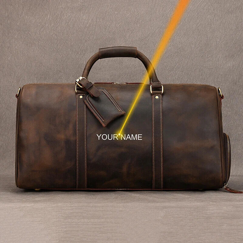 Men Women Travel Bag Cow Leather Carry On Luggage Bag Travel Shoulder Bag