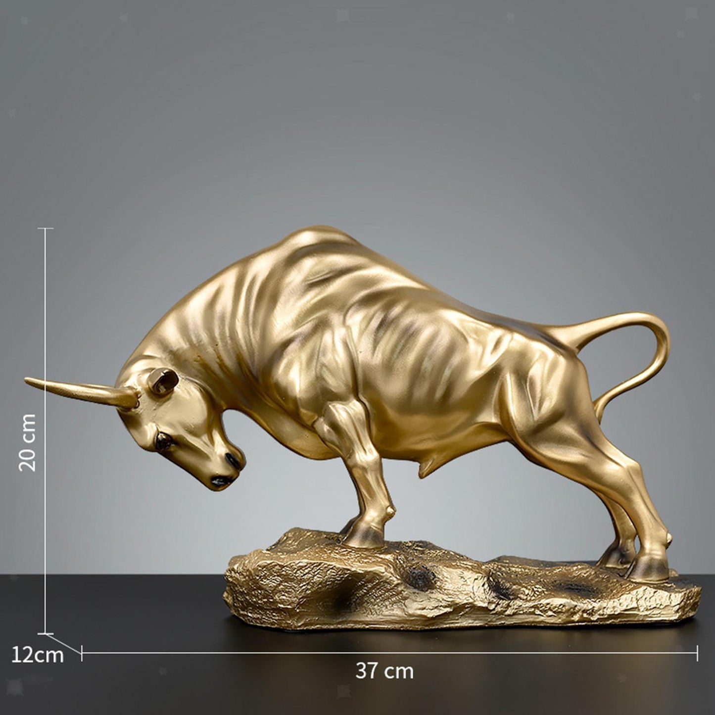 Bull Figurine Cattle Statue Animal Sculpture Crafts for Desktop Living Room