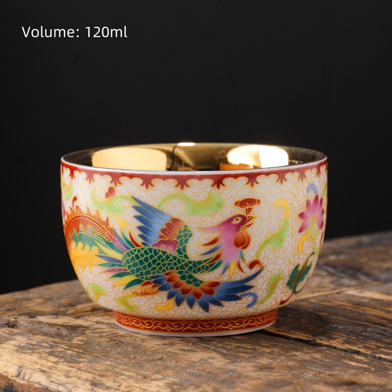 One Cup Chinese Tea Cup Ceramic Gilt Color Enamel Craft Creative Master Cup New