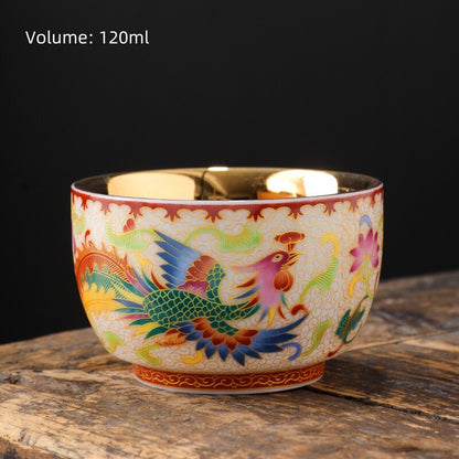 One Cup Chinese Tea Cup Ceramic Gilt Color Enamel Craft Creative Master Cup New