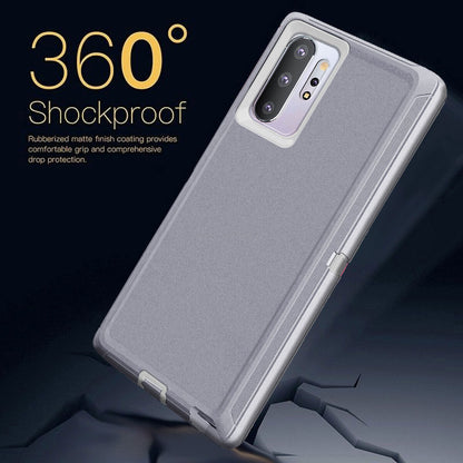 For Samsung Galaxy Note10 Plus 5G Case Impact Clip Holster Cover, Tempered Glass
