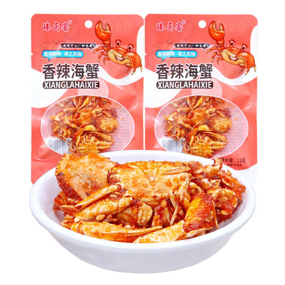 20 Packages of 11g Spicy Baby Crab - Instant Seafood Delight.