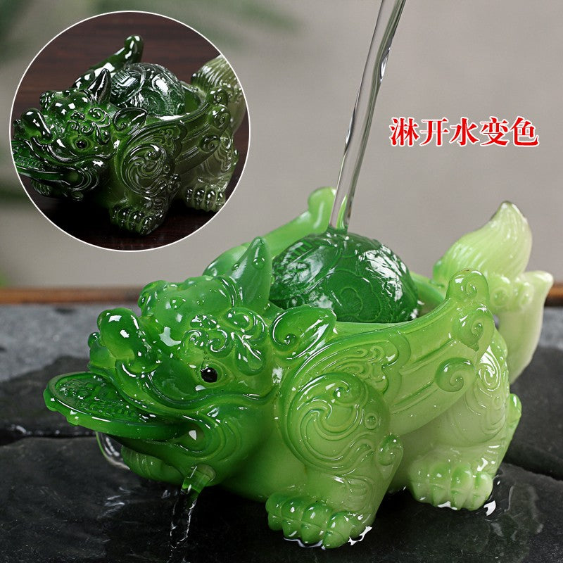Color Changing Tea Pet Ornament Golden Toad Tea Pet Tea Play Tea Accessories