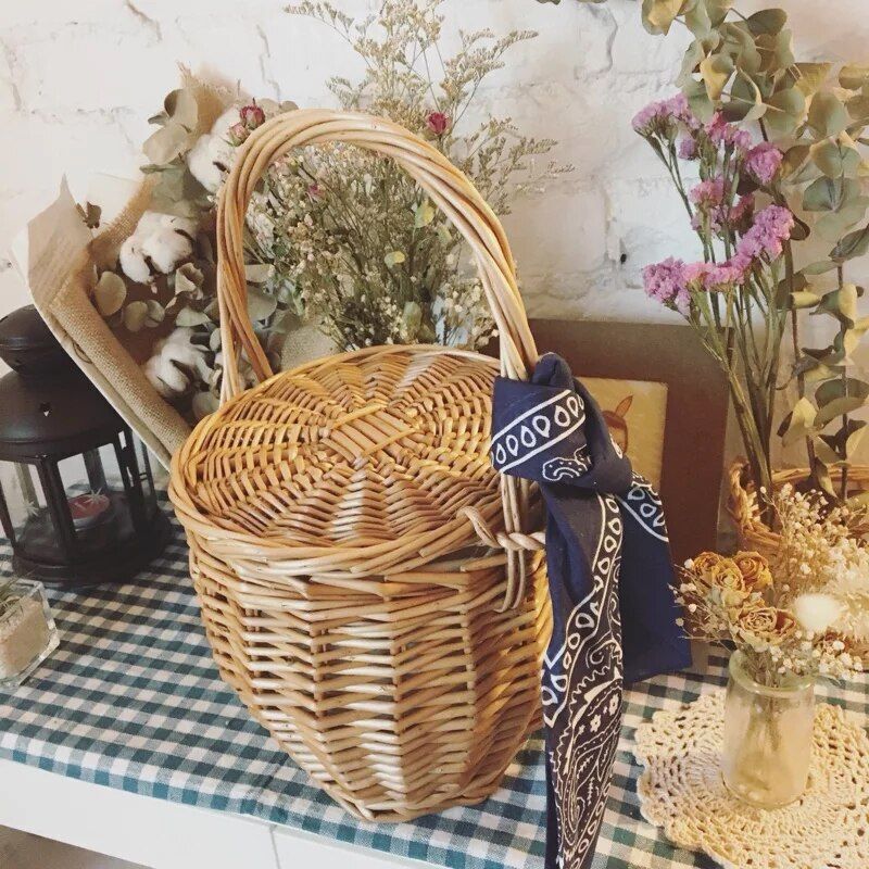 Fashion Beach Handbags Tote Travel Clutch Bohemian Straw Bags Summer Basket Bag